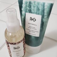 Vegan brand, R+Co, hair products for curly hair at Virtue Salon in Columbus