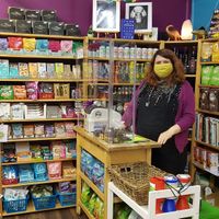 Charlie what a lovely person. at Brontosaurus Vegan Lifestyle Store in Swansea