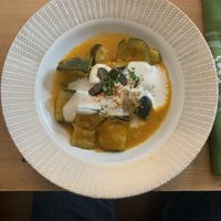 Courgette goulash at La Vege Table in Reims