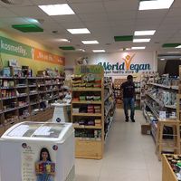 half the store at World Vegan in Prague