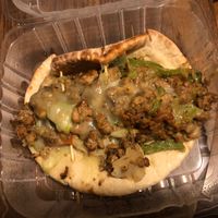  Vegetarian Tempeh hoagie on pita bread (tempeh, grilled onions, mushrooms, melted Follow Your Heart cheese, green peppers.) at Mellow Mushroom - Downtown in Montgomery