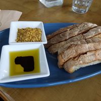 Toasted ciabatta with olive oil and dukkah (vegan) at Abracadabra Cafe & Bar in Rotorua