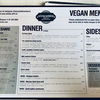 Vegan menu at Abracadabra Cafe & Bar in Rotorua