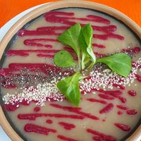 Sopa de lentejas con garbanzos at Sanissimo - Principe Pio in Madrid