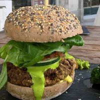 Vegan Burger at Sanissimo - Principe Pio in Madrid
