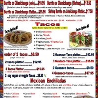 Menu at The Guanaquita Restaurant in Kitchener