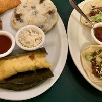 Vegan Platter (Left) & Vegan Soy Tacos (Right) at The Guanaquita Restaurant in Kitchener