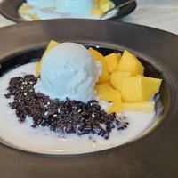 Black mango sticky rice with coconut ocean at The Mango Garden in Koh Phi Phi