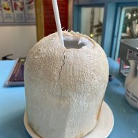 Fresh coconut, 25,000 VND  at Vegan Family Restaurant in Ho Chi Minh City
