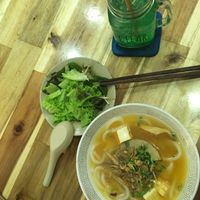 Vietnamese Udon Noodle Soup at Vegan Family Restaurant in Ho Chi Minh City