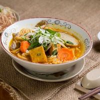 Bun Hue ( noodles suop) at Vegan Family Restaurant in Ho Chi Minh City