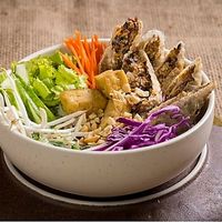 Rice Noodles With Fried Spring Roll at Vegan Family Restaurant in Ho Chi Minh City