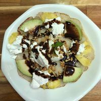 Fruit ice-cream crepe cake at Vegan Family Restaurant in Ho Chi Minh City