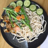 Cream noodle, 80% raw, homemade cream cheese  at Vegan Family Restaurant in Ho Chi Minh City