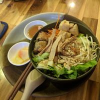 Spring roll noodles at Vegan Family Restaurant in Ho Chi Minh City