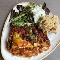 Vegan Lasagne + potato salad and tzatziki   at Nordvegan in Oslo