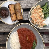 This red curry was one of my favorites! Perfectly spiced 🔥🔥🔥  at Nordvegan in Oslo