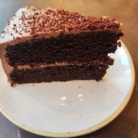 Chocolate cake at Nordvegan in Oslo