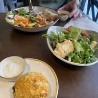 BBQ Melody, half salad and arancini  at Nordvegan in Oslo