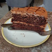 Delicious chocolate cake at Nordvegan in Oslo