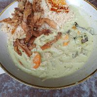 Green Curry with mushrooms at Nordvegan in Oslo
