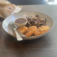 Some kind of katsu or breaded pumpkin? I can’t remember what it was, but it was divine!  at Nordvegan in Oslo