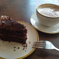Chocolate cake & Chai latte at Nordvegan in Oslo