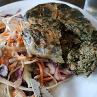 Entrée filled with veggies. The salade dressing is amazing at Le Faitout Vegan in Paris