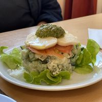 Caprese with tzaziki at Le Faitout Vegan in Paris
