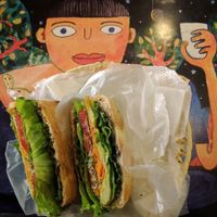 Vegan sandwich at Naranja Dulce in Oaxaca