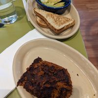 Toast, vegan chorizo and avocado as served. at Snooze in Houston