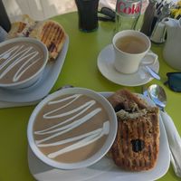 Cute little veg place with views to the Castle, we both ordered the soup of the day which was cauliflower and paninis - nice, cheap and tasted AMAZING 🤩 at Musicker in Isle Of Bute