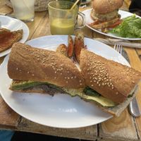 Sándwich de calabaza  at Aura Vegana in Mexico City