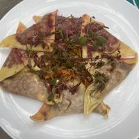 Ravioles Rellenos de Betabel rostizados  at Aura Vegana in Mexico City