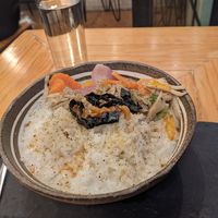 Mushroom coconut rice at Aura Vegana in Mexico City