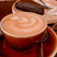 Chocolate cake and cappucino at Full Circle - Zuid in Ghent