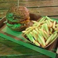 Burger and fries at Las Vegan's - Kazinczy Trailer in Budapest