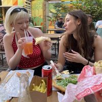 Lángos and lemonade  at Las Vegan's - Kazinczy Trailer in Budapest