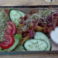 seitan plate at Las Vegan's - Kazinczy Trailer in Budapest
