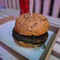 Mushroom burger at Las Vegan's - Kazinczy Trailer in Budapest