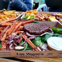 Magic mushroom burger box at Las Vegan's - Kazinczy Trailer in Budapest