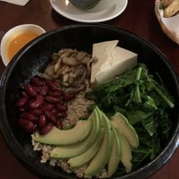 Bowl w tofu instead of soy protein   at Ginger Root in New York City