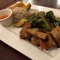 Sauté tofu and vegetables  at Ginger Root in New York City