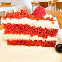 Red velvet cake at Holy Cow in Edinburgh