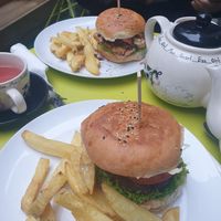 Quarter pounder and chips at Holy Cow in Edinburgh