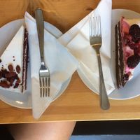 red velvet and berry cake  at Holy Cow in Edinburgh