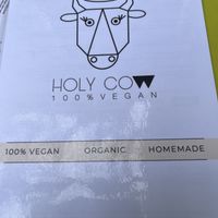 Menu cover  at Holy Cow in Edinburgh