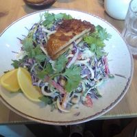 Pad Thai salad. Ordered extra protein (tempeh) in the back. at Holy Cow in Edinburgh