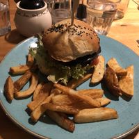 Nori fish burger  at Holy Cow in Edinburgh