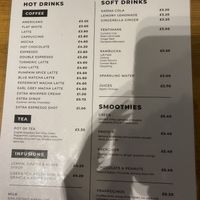 Drinks menu  at Holy Cow in Edinburgh